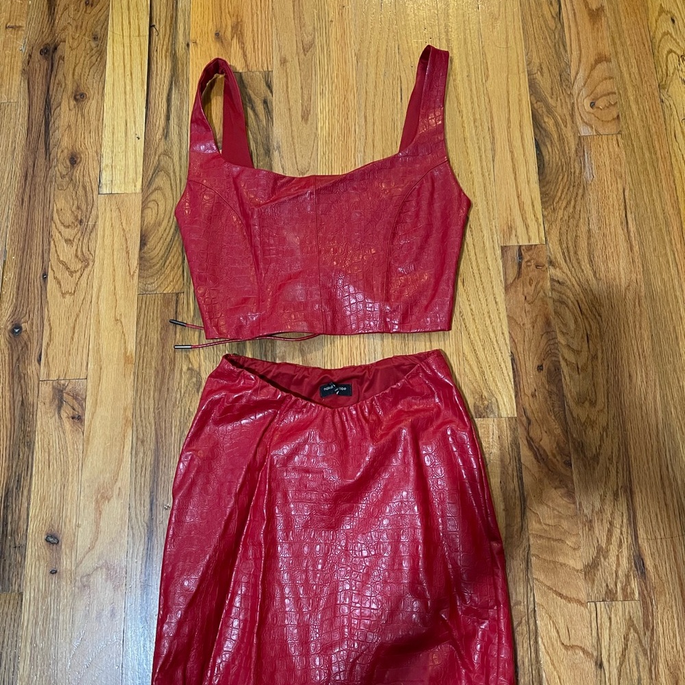 Red Women's Skirt Set